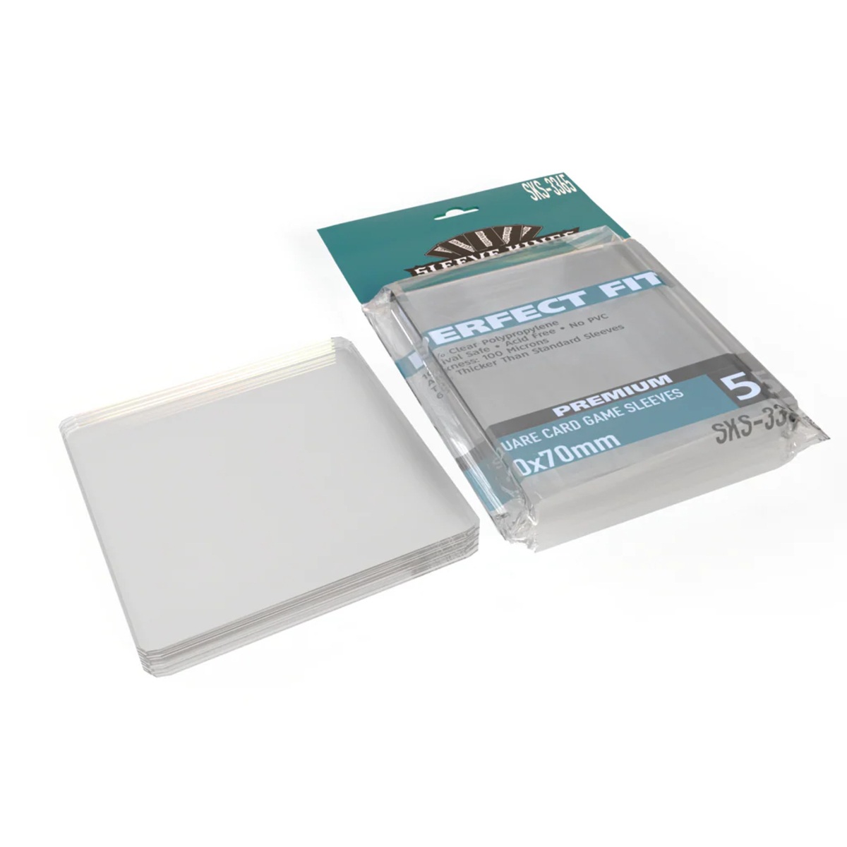 [3365] Perfect Fit Premium Square Card Sleeves (70x70mm) 55 Pack, 100 Microns