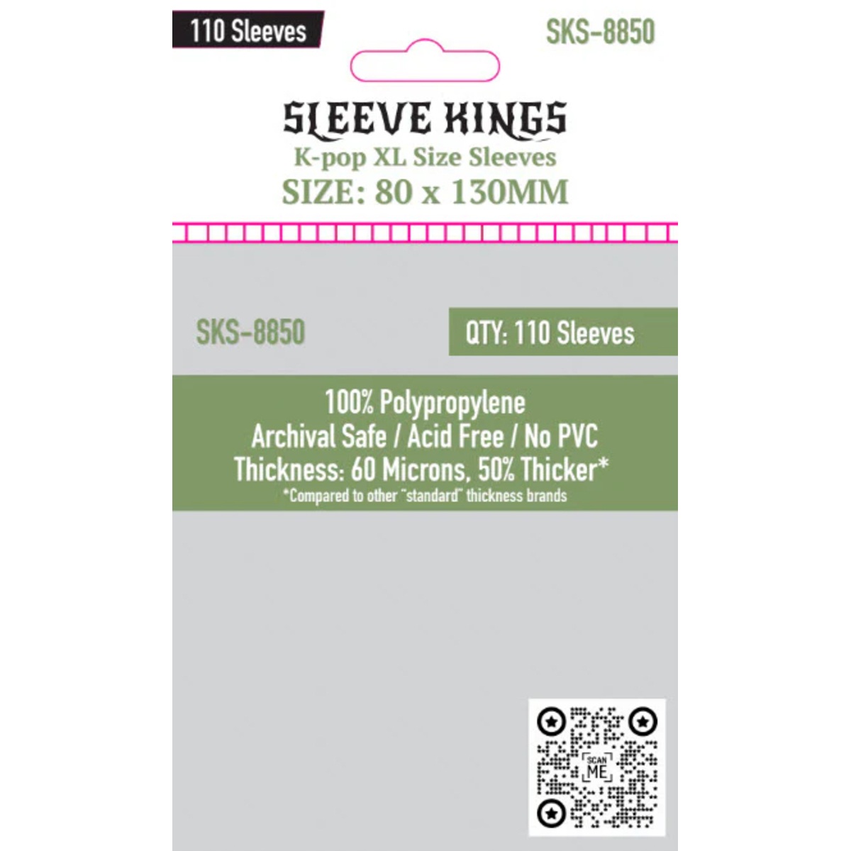 [8850] Kpop xL Size (80 x 130 MM) 110 Pack, 60 Microns