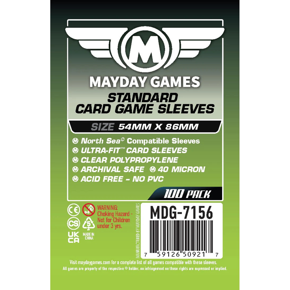 [7156] North Sea Compatible Sleeves (100 pack) 54 x 86mm