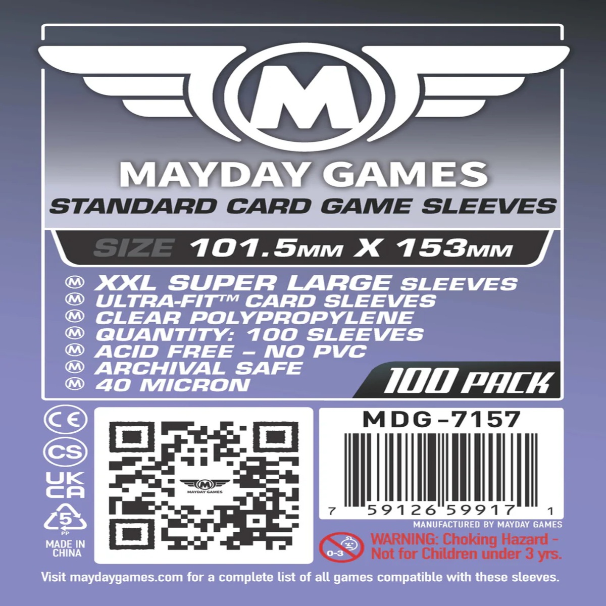 [7157] XXL Super Large Sleeves (100 pack) 101.5 x 153mm