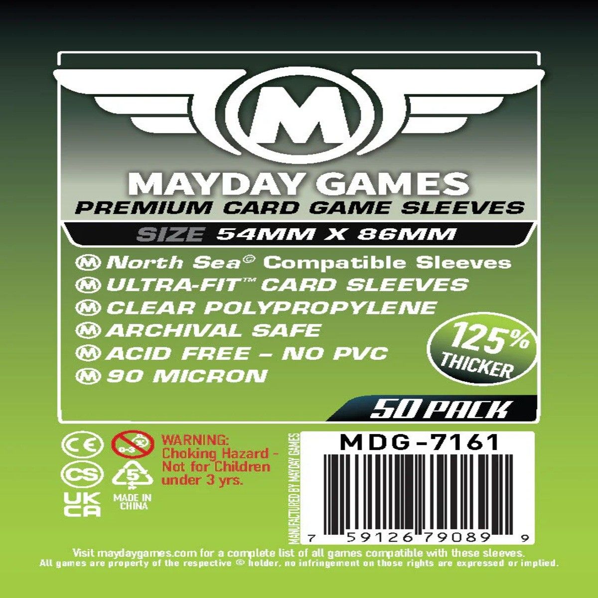 [7161] Premium North Sea Compatible Sleeves (50 pack) 54 x 86mm