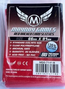 [7141B] Card game Sleeves (Pack of 80) 66 x 91 mm (Red Backed)