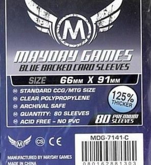 [7141C] Card game Sleeves (Pack of 80) 66 x 91 mm (Blue Backed)
