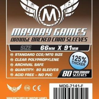 [7141F] Card game Sleeves (Pack of 80) 66 x 91 mm (Orange Backed)