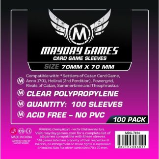 [7124] Small Square Card Sleeves (pack of 100) 70 X 70 MM