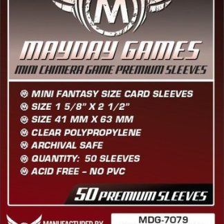 [7079] Premium Mini Chimera Game Sleeves 43 X 65 MM (50 Pack) (Dark Red)