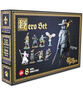 Caja de LOS MOSQUEGATOS - CAJA CON 9 MINIATURAS DE HÉROES