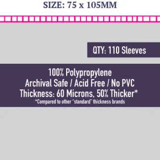 [8845] Mega Civilization Compatible Sleeves (75x105mm) 110 pack - 60 Micron - SKS-8845