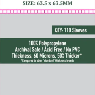 [8847] Perfect Square Standard Sleeves (63.5x63.5mm) 110 Pack - 60 Microns - SKS-8847